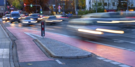 Movement, rush hour at the billing system in Fürth, Middle Franconia, Bavaria, Germany