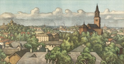 Turku is a city on the southwest coast of Finland, around 1900, authentic reproduction of a school