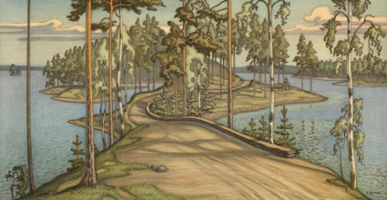 Punkaharju is an area in the Finnish countryside of South Savonia, 1910, Finland, authentic