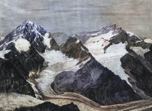 View of Dent Blanche, a largely ice-free mountain peak in the Valais Alps, in the south of the