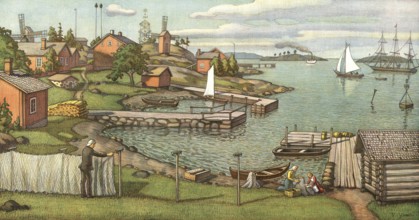 Inner archipelago of Åland, Aland, autonomous, Swedish-speaking region of Finland, 1910, Baltic