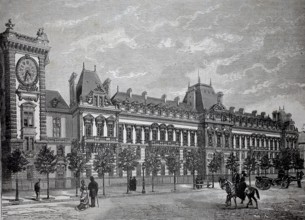 The Ministry of War in Paris, around 1880, France, A massive historic building with tower and