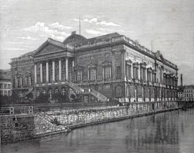 The Palace of Justice in Ghent in 1880, Belgium, An impressive classical building stands