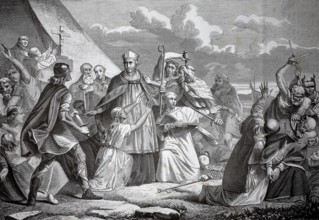The martyrdom of Saint Boniface, the Apostle of the Germans, on 5 June 754 in Dokkum (Friesland),