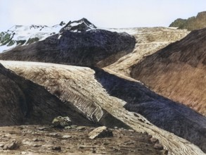Confluence of the Kesselwandferner with the Hintereisferner, one of the largest glaciers in Tyrol,