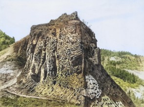 Column-shaped separation of basalt on the Verkoch near Ústi nad Labem, in Bohemia, Czech Republic,