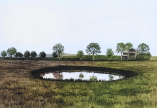 Soll, small, circular depression filled with water in the area of ground and terminal moraines,