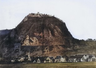 The Hohentwiel phonolite cone with the Hohentwielim fortress ruins, Hegau, Singen,