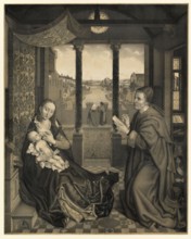 Saint Evangelist Luke draws Mary with the Child Jesus, people from the biblical story, historical,