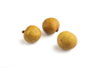 Ripe Longan isolated on white background, side view, close up, minimalism