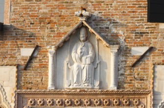 Relief at the former monastery Abbazia di San Gregorio on the Grand Canal, Venice, Veneto, Italy