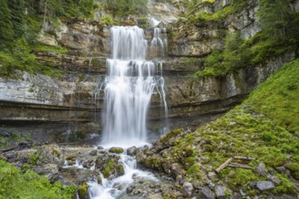 Cascata di Mezzo waterfall, long exposure, Vallesinella, Brenta, Trentino, Italy