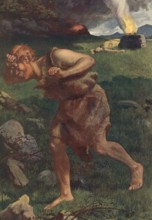 Scene from the biblical story, Cain and Abel, a central story from Genesis, the Bible, in which the