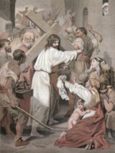Scene from the biblical story, Jesus on his way to Golgotha, The Passion of Christ, Via Dolorosa,