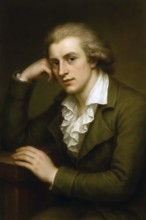 Schiller in 1787, historical illustration from the history of German literature from 1885,