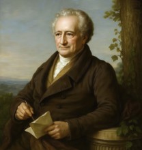 Goethe in his 83rd year of life, historical illustration from the history of German literature from