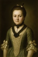 Käthchen Schönkopf, historical illustration from the history of German literature from 1885,