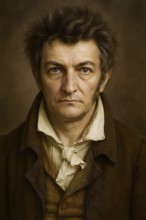 Ernst Theodor Amadeus Hoffmann, self-portrait, historical illustration from the history of German