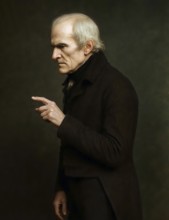 Höderlin in the 55th year of life, historical illustration from the history of German literature