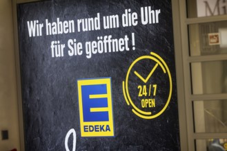 EDEKA supermarket at Stuttgart Airport. It is open around the clock, seven days a day. 24-7.