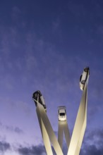 Inspiration 911 artwork by Gerry Judah in front of the Porsche headquarters on Porscheplatz: three