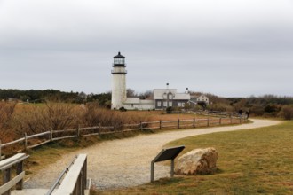 Highland lighthouse, Cape Cod Light, lighthouse, typical architectural style, fall, North Truro,