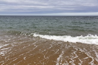 Soft surf on beach, shoreline, autumn cloud cover, Provincetown, Race Point Beach, Cape Cod