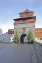 Berger Tor built 15th century, city gate, city tower with historic city wall with rampart and city