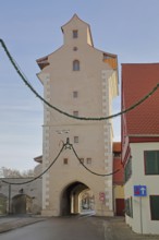 Reimlinger Tor built 14th century, city tower and city gate of the city fortifications, city wall,