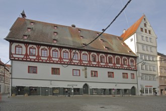 Bread and dance house built 15th century, historic half-timbered house, bread house, market square,