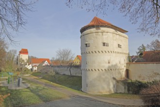 Old bastion and historic city wall, city fortification, defensive defence tower, fortification,