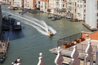 Lifeboat in action on the Grand Canal, Venice, Veneto, Italy