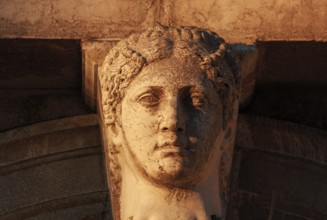 Head of a woman on the colonnade of the Biblioteca Nazionale Marciana (National St Mark's Library)