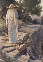 Scene from the biblical story, The first reported appearance of the Risen Lord in the Bible is for