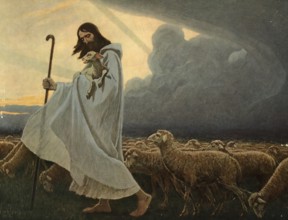 Scene from the biblical story, The Good Shepherd, is a central metaphor for Jesus Christ in the