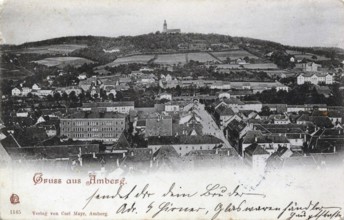 Amberg in der Upper Palatinate, Bavaria, Germany, postcard, view around 1900 - 1910, historical,