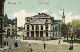 Altenburg, Ducal Theatre, today Altenburger Land district, Thuringia, Germany, postcard, view