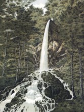 Urach waterfall, Urach waterfall, two kilometers southwest of Bad Urach im Maisental, a side valley