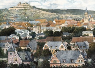 Coburg, city and fortress, Upper Franconia, Bavaria, Germany, urban landscape with houses and hills