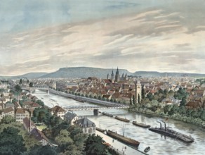 Heilbronn, city on the Neckar, Baden-Württemberg, Germany, large river flowing through a historic