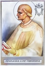 Simplicius (born in Tivoli, died 10 March 483 in Rome) was Pope and Bishop of Rome from 3 March 468