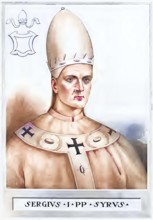 Sergius I (born ? in Palermo, died 7 September 701) was probably elected pope on 15 December 687