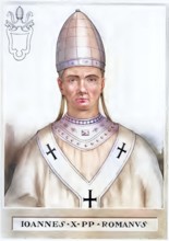 John X (born 860 in Tossignano near Imola, died 929 in Rome) was Pope from 914 to 928, Historical,