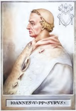 John V (born in Syria, died 2 August 686 in Rome) was Pope from 23 July 685 until his death,