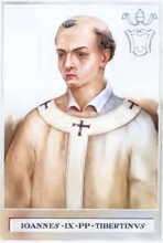 John IX (born in Tivoli, died 900) was Pope from 898 to 900, Historical, authentic, digitally
