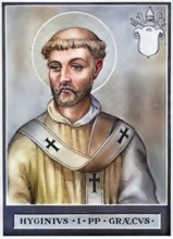 Hyginus (transmitted in the manuscripts in the forms Hyginus, Yginus, Egenus, Viginus, died 142 or