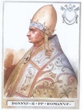 Pope Donus II is an apocryphal pope who allegedly held office for a short time sometime in the 970s