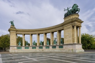 Heroes' Square and Millenium Monument dedicated to important Hungarian leaders, Budapest, Hungary