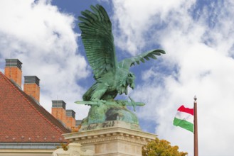 Buda Castle, Mythological Turul bird statue, Budapest, Hungary
