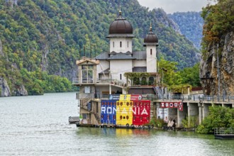 Monastery Mraconia on the Romanian side, Iron Gates, Danube river, Serbia